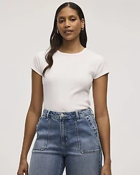 Fitted Crew-Neck Ribbed T-Shirt