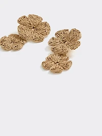Flower Raffia Earrings