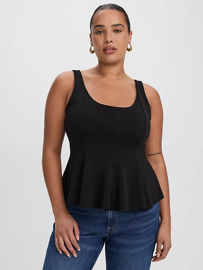 Camisole péplum à col dégagé