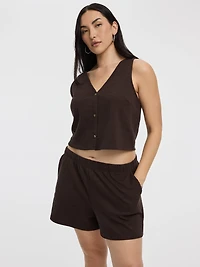 Short en tricot texturé
