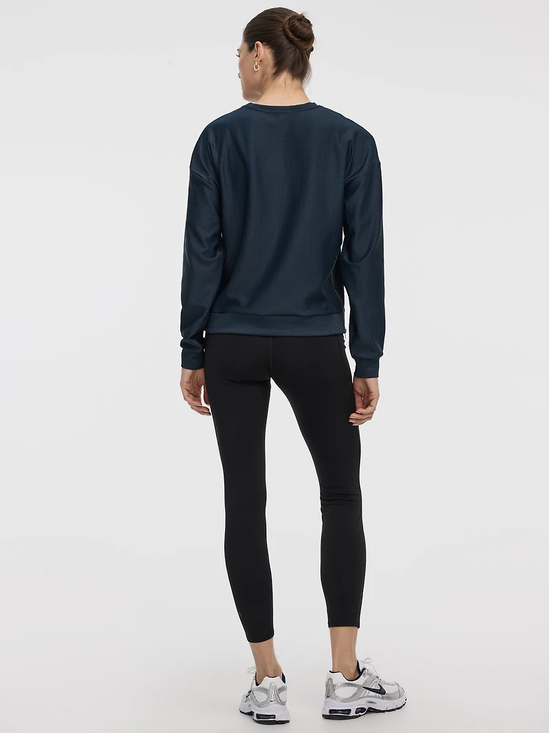Crew-Neck Sweatshirt with Side Zippers - Hyba