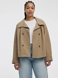 Manteau court à col montant