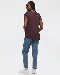 Tunique à manches très courtes et col V