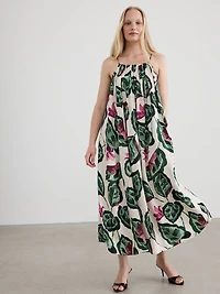 Robe maxi sans manches à col carré