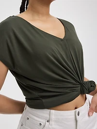 Tunique à manches très courtes et col V