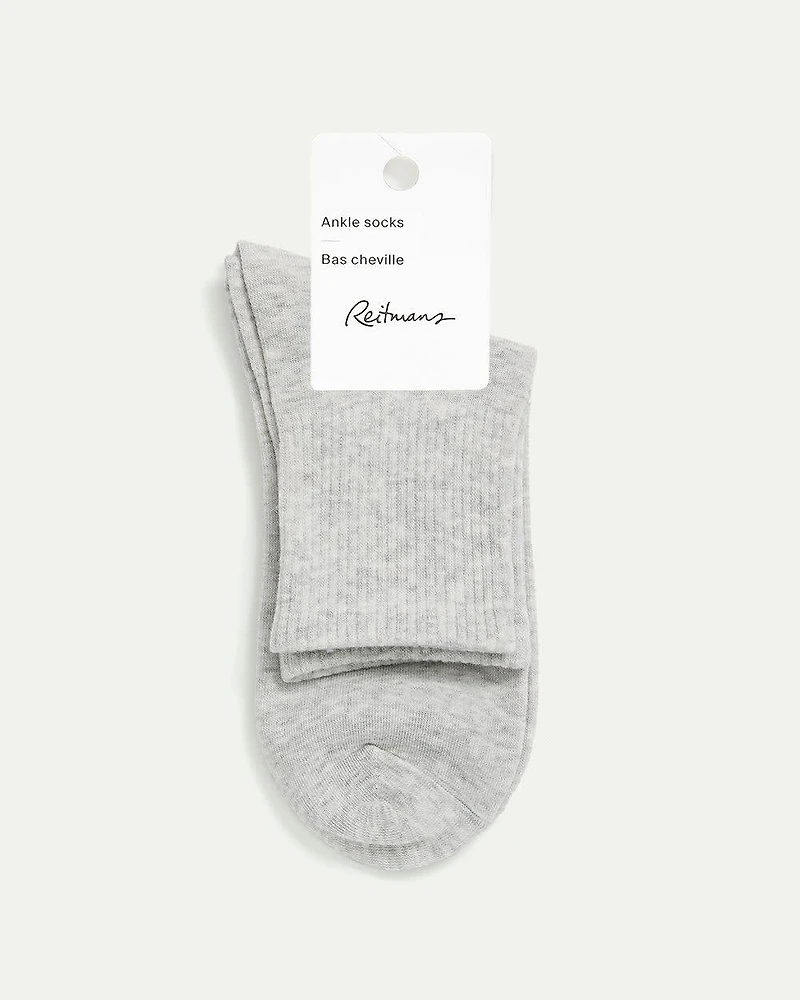 Ribbed Cotton Anklet Socks