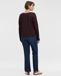 Long-Sleeve Boat-Neck Top