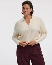 Long-Sleeve Sweater with Johnny Collar
