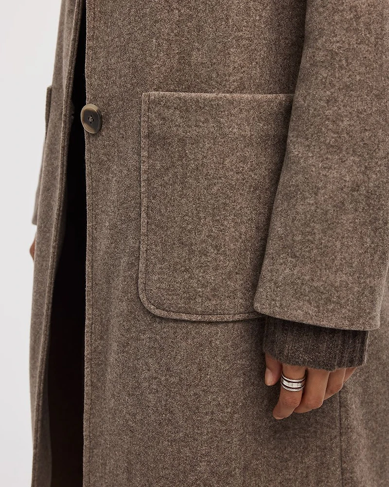 Long Coat with Two-Button Closure
