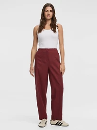 Pantalon en mélange de lin à jambe ballon