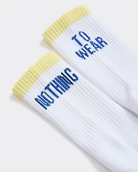 Ribbed Socks with Quote at Hem