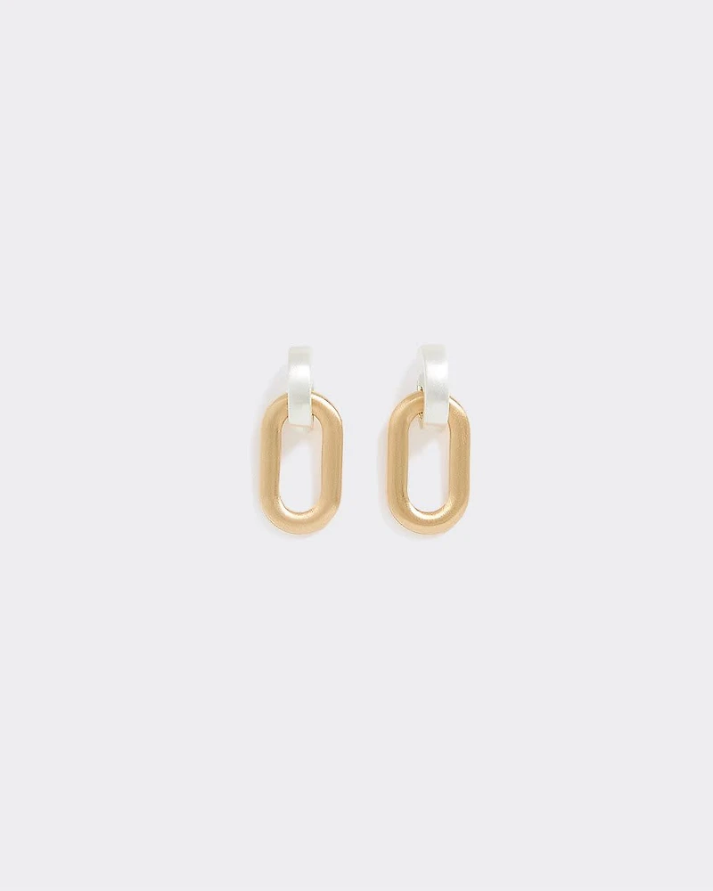 Two-Tone Link Earrings