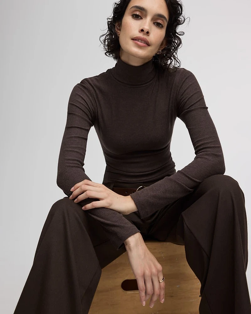Long-Sleeve Turtleneck Top