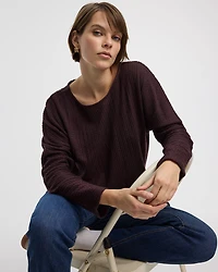 Long-Sleeve Boat-Neck Top