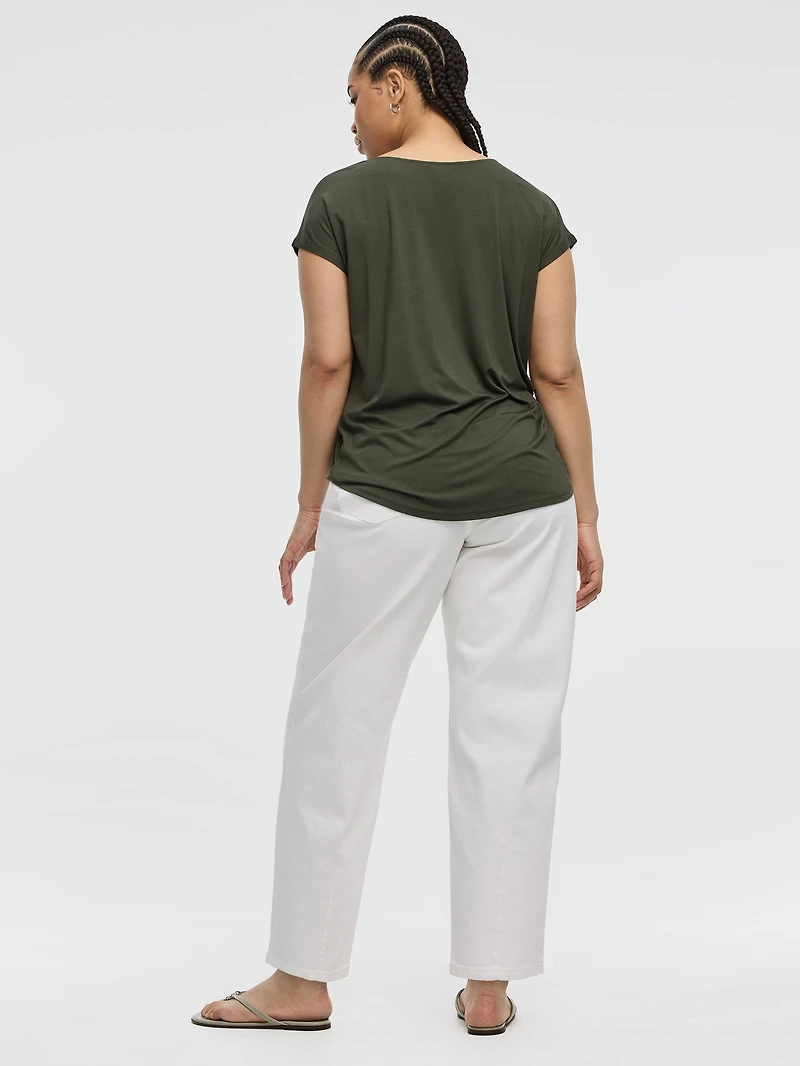 Tunique à manches très courtes et col V