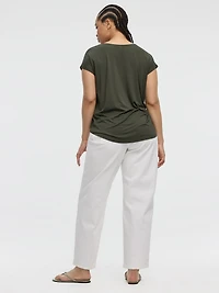 Tunique à manches très courtes et col V