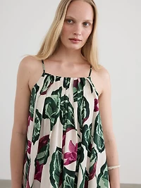 Robe maxi sans manches à col carré