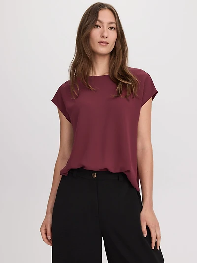 Short-Sleeve Crew-Neck Blouse