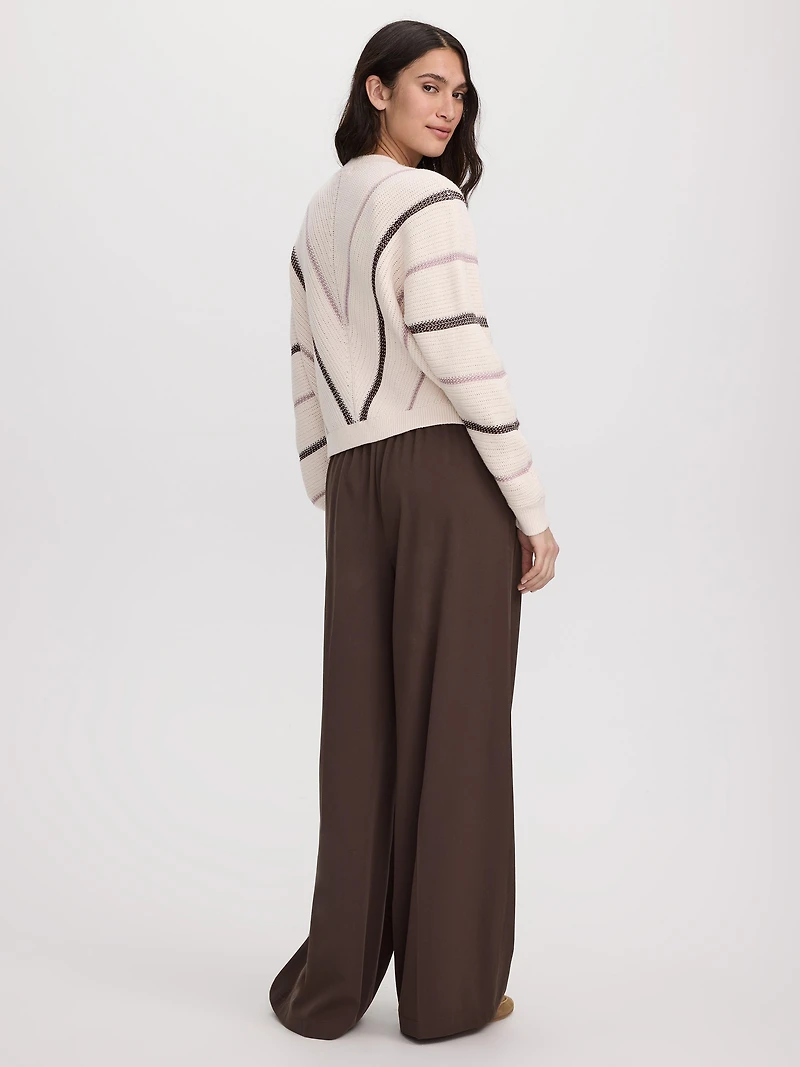 Long-Dolman-Sleeve Crew-Neck Pullover