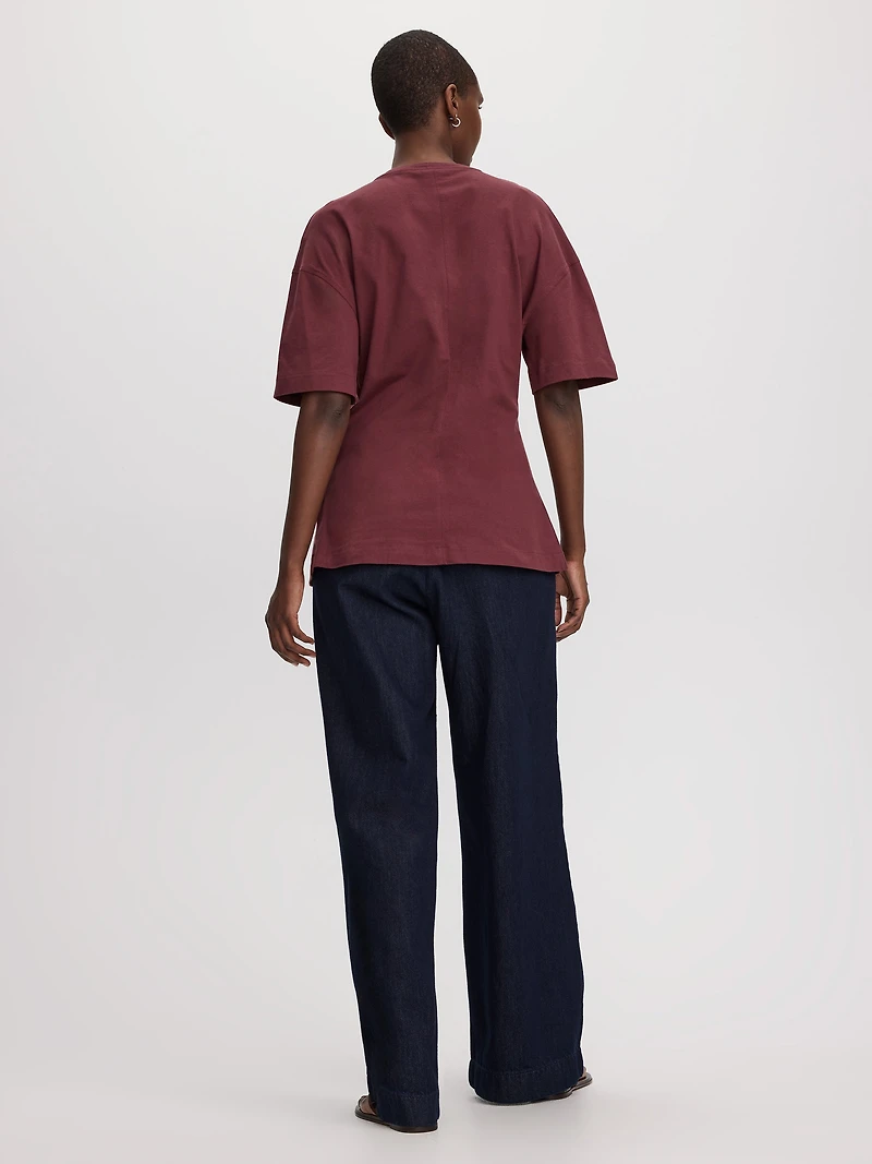 Crew-Neck T-Shirt with Metal Ring