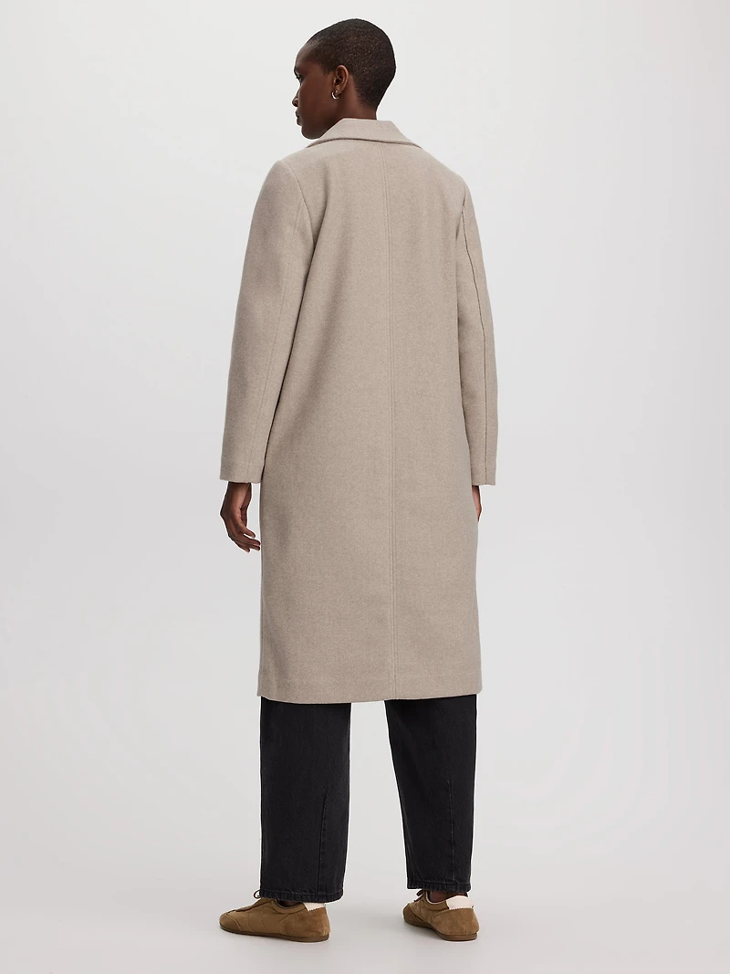 Manteau long en mélange de laine