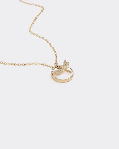 Short Necklace with Dragonfly Pendant