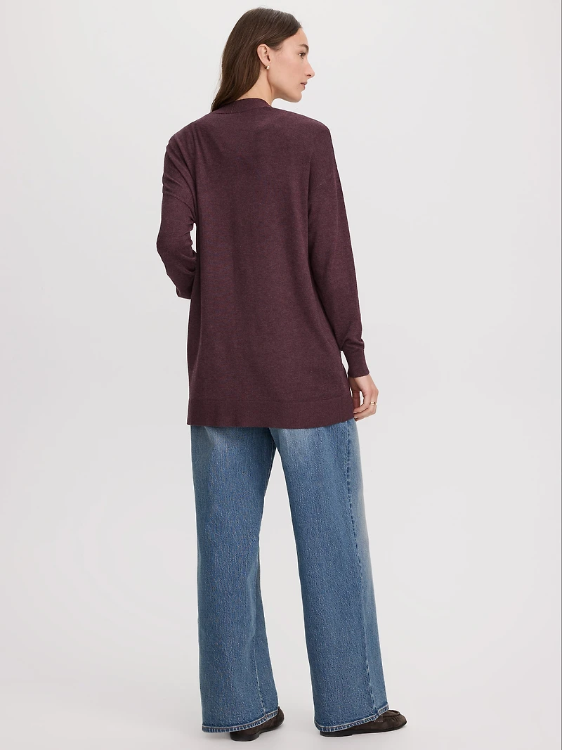 Long-Sleeve Open Cardigan with Pockets - R Essentials