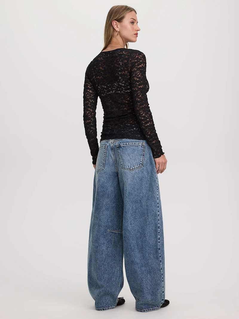 Long-Sleeve Lace Top