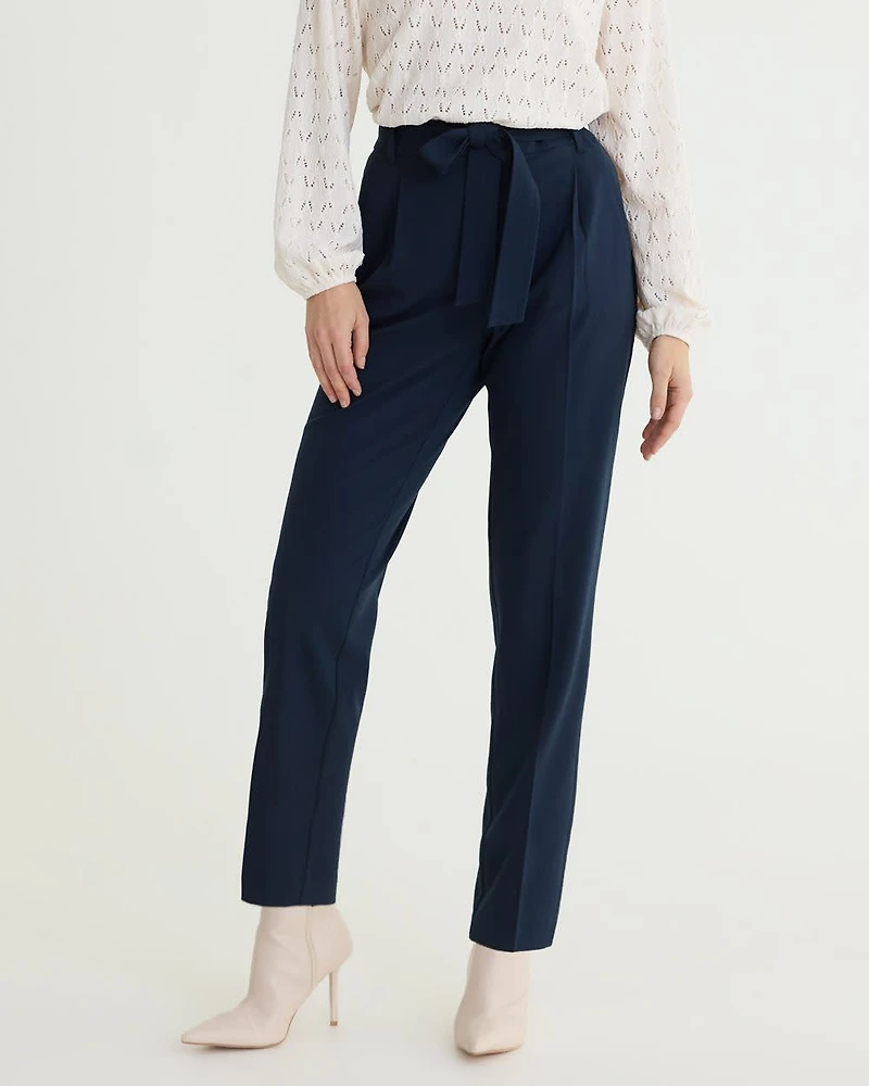 Tapered-Leg High-Rise Pant with Sash - Curvy Fit The Timeless