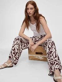 Wide-Leg High-Rise Pull-On Pant