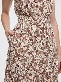 Robe maxi sans manches à col rond