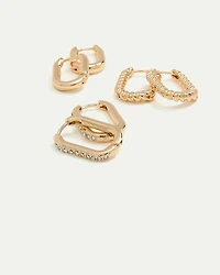 Elongated Hoops - 3 Pairs