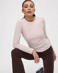 Long-Sleeve Crew-Neck Tee with Shirred Sides - PULSE (R) Hyba