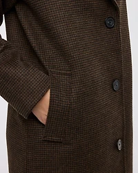 Loose Plaid Coat with Three-Button Closure