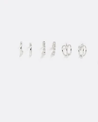 Stainless Steel Hoops - 3 Pairs