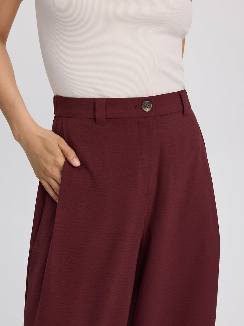 Pantalon à jambe large et taille haute