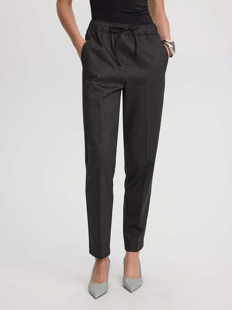 Barrel-Leg High-Rise Pinstripe Pants - The Modern Stretch (R)