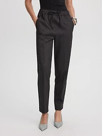 Barrel-Leg High-Rise Pinstripe Pants - The Modern Stretch (R)