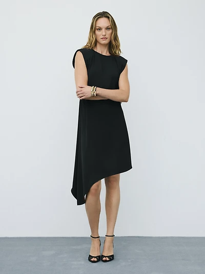 Robe midi sans manches avec épaulettes
