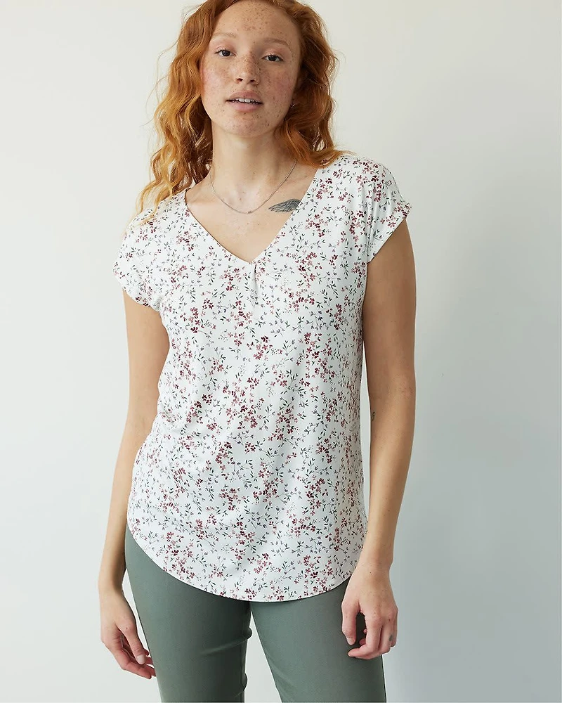 Tunique à manches très courtes et col V