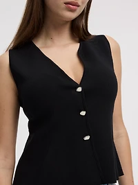 Débardeur en tricot avec ourlet péplum