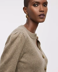 Cashmere-Blend Crew-Neck Cardigan