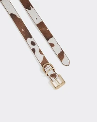 Ceinture en faux cuir à motif peau de vache