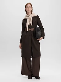 Manteau en laine à motif pied-de-poule