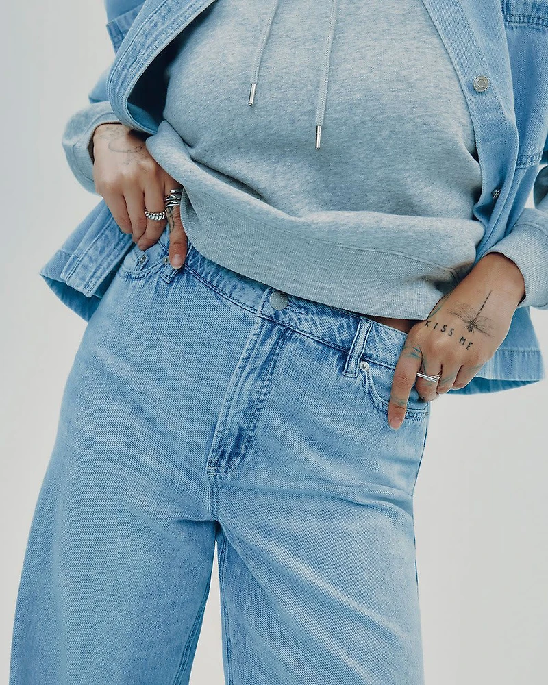 Jean à jambe large et taille haute