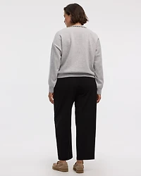 Pull en molleton à manches longues et col rond avec strass