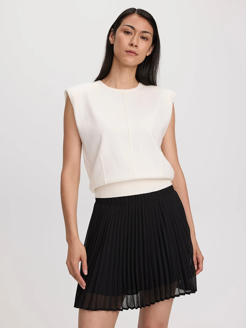 Pleated Chiffon Mini-Skirt
