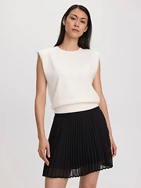Pleated Chiffon Mini-Skirt