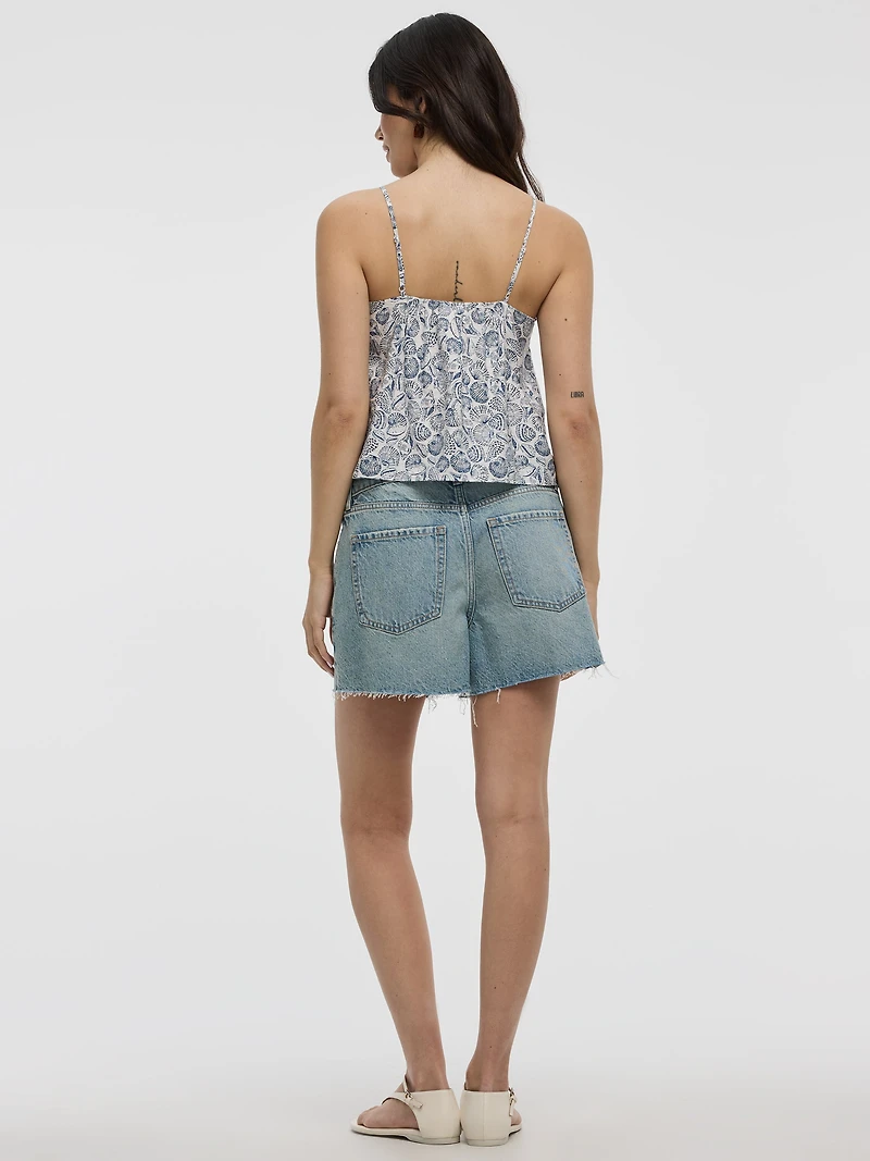 Camisole péplum courte à col V