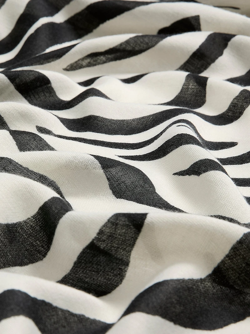Zebra-Print Oblong Scarf